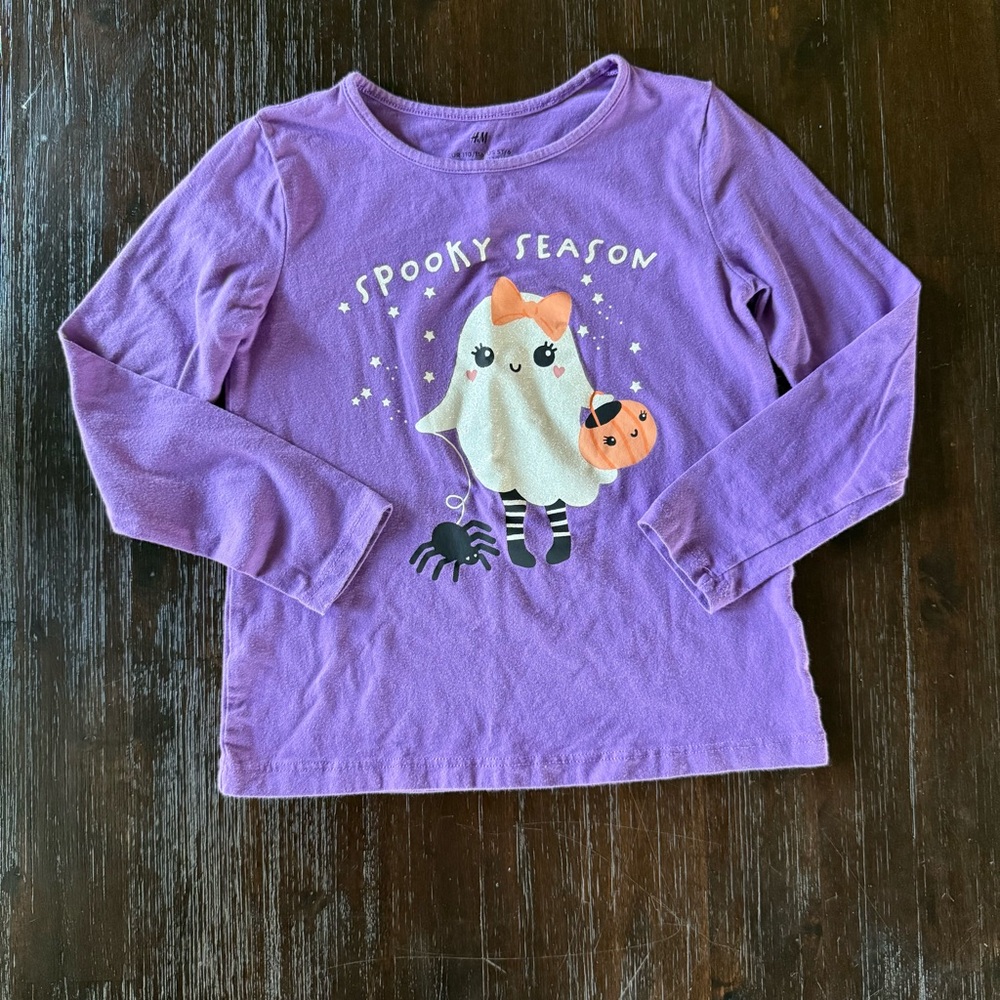 H&M Purple Spooky Season Long Sleeve Tee